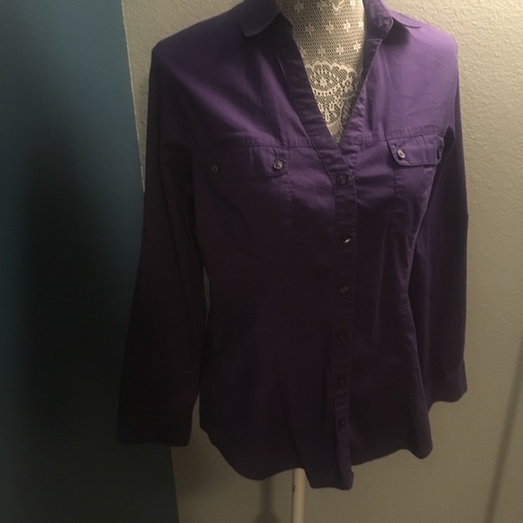 Express Tops - Purple Express Essentials Shirt Size Medium
